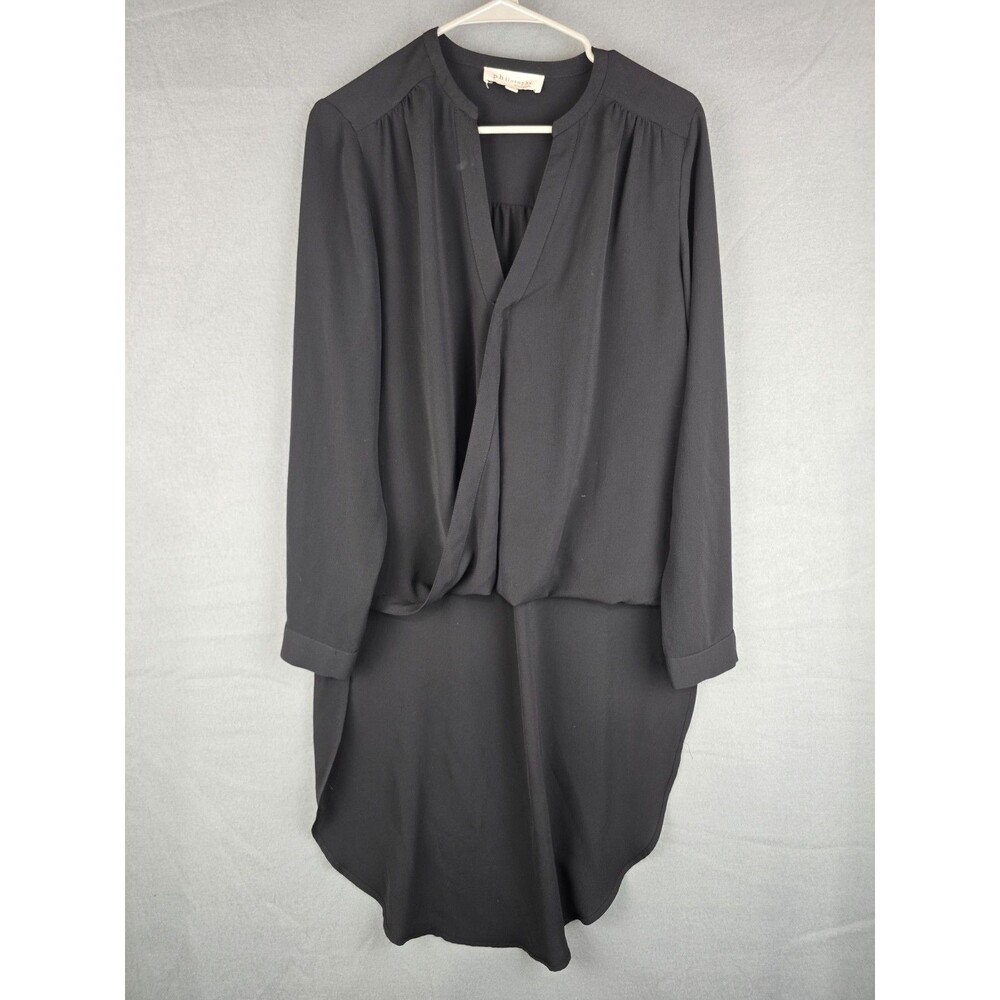 Philosophy Surplice Wrap‎ Blouse Women Medium Cross Front Long Sleeve Top